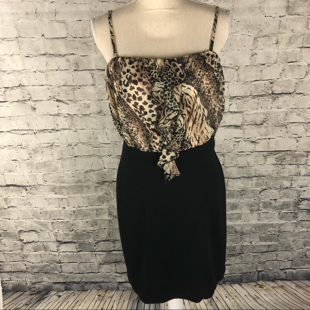 Women’s size 10 black and animal print dress